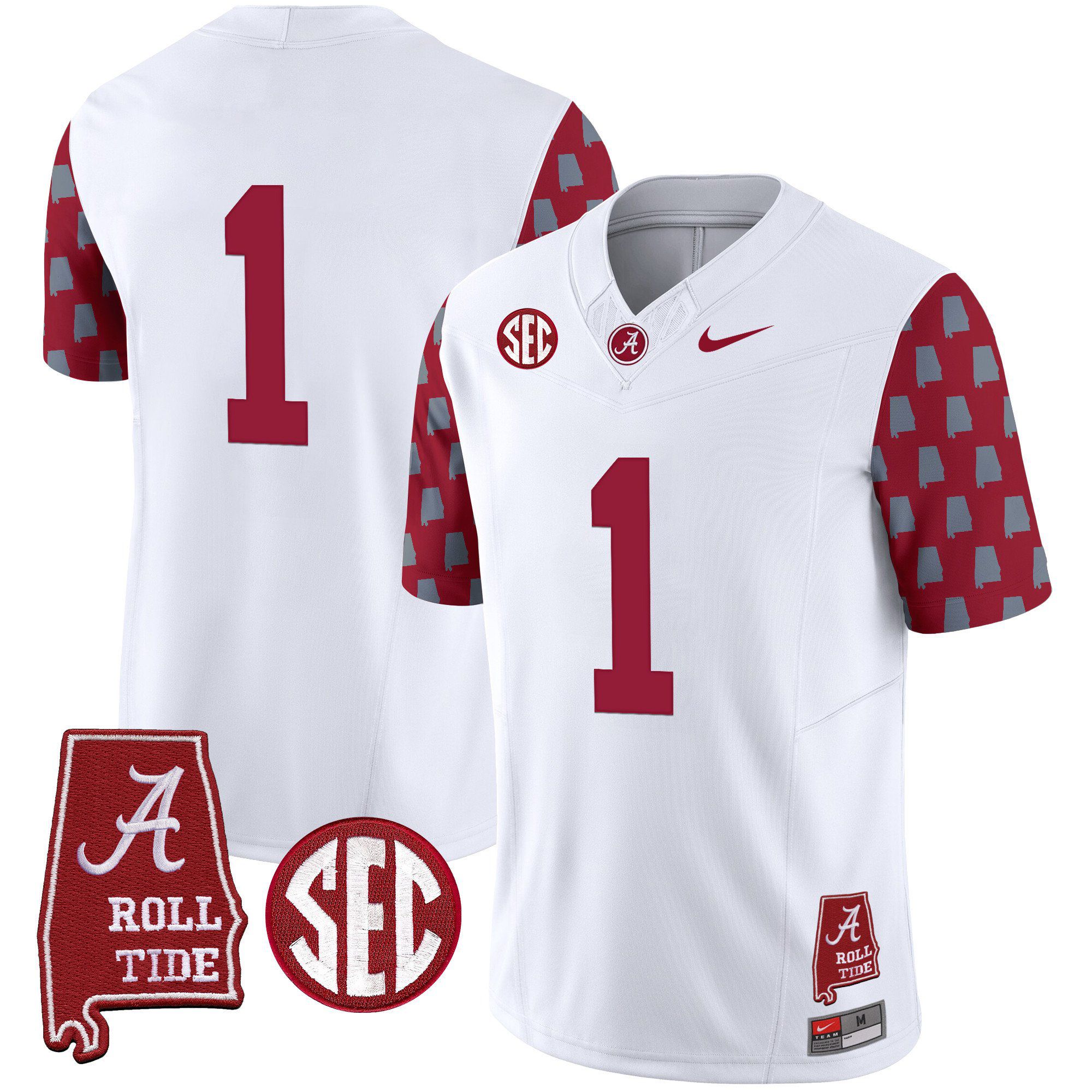 Men Alabama Crimson Tide #1 No Name White Vapor Limited 2024 Nike NCAA Jersey style 1->indianapolis colts->NFL Jersey